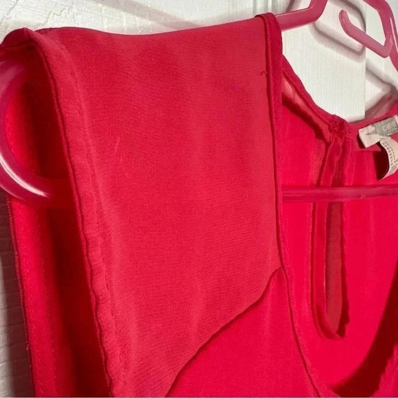 Forever 21 Blouse Sleeveless Semi-Sheer  Red Size Small - Picture 2 of 16